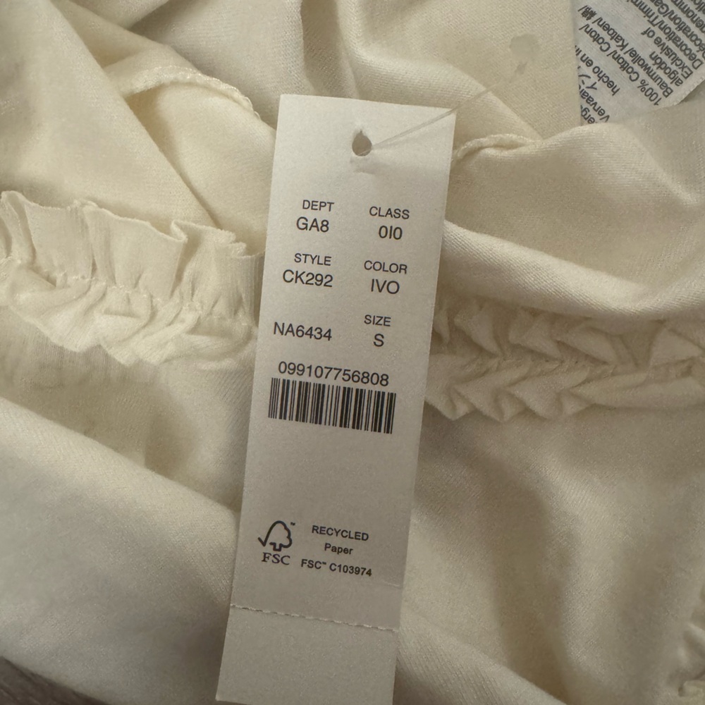 J. Crew Ivory Ruffle-Trim Top - Picture 4 of 4